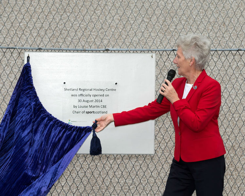 **sport**scotland chairwoman Louise Martin officially opens the hockey centre.