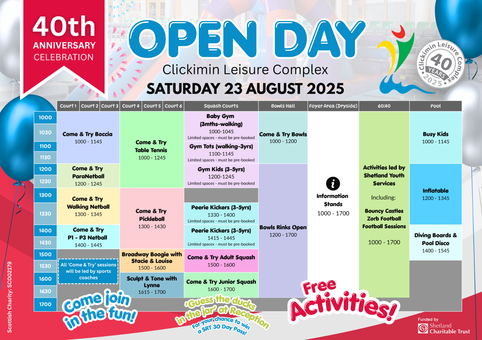 Celebrating 40 Years of Clickimin Leisure Complex: Grand Open Day ...